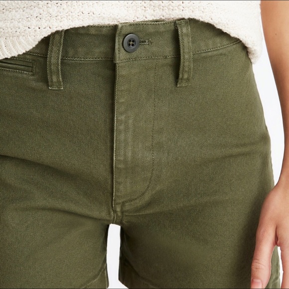 Madewell | Emmett High Waisted Shorts Loden Green - Picture 4 of 9